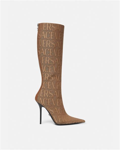 versace leather croc boots|Versace boots women.